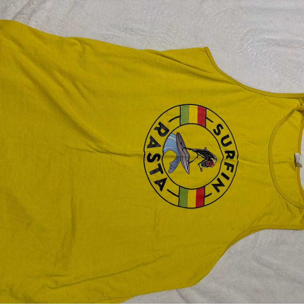 Yellow Rasta Surfing Tank Top